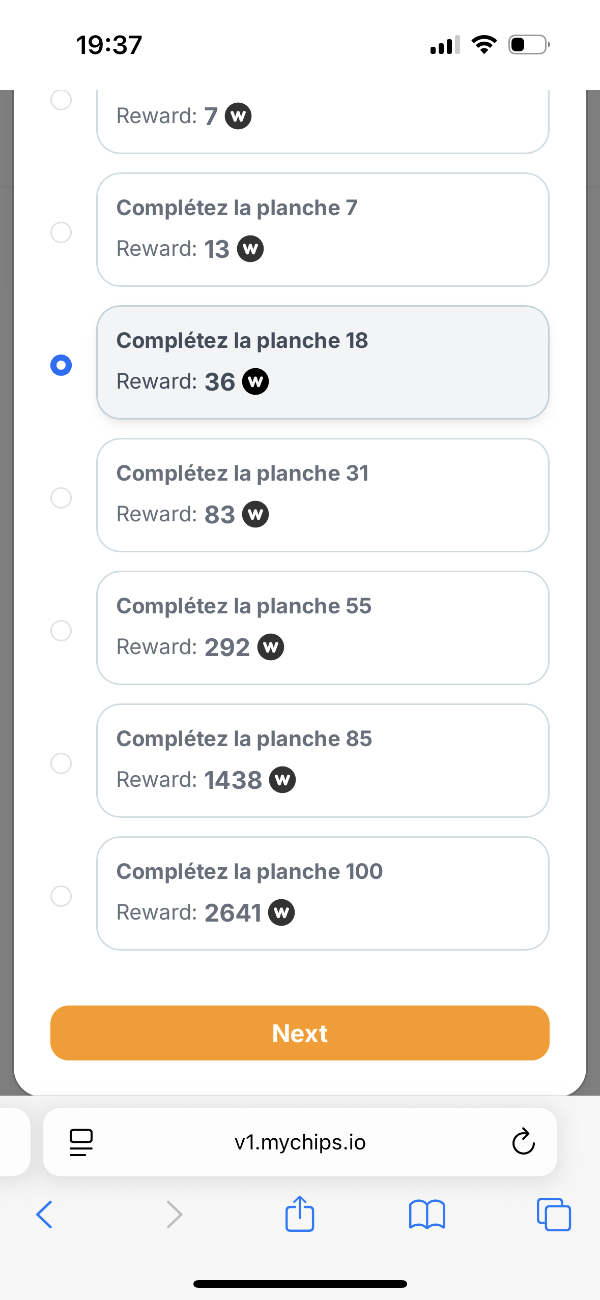 MyChips — étape 3